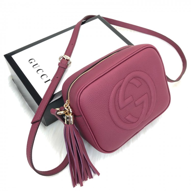 GUCCİ SOHO DİSCO BAG HAKİKİ DERİ BORDO